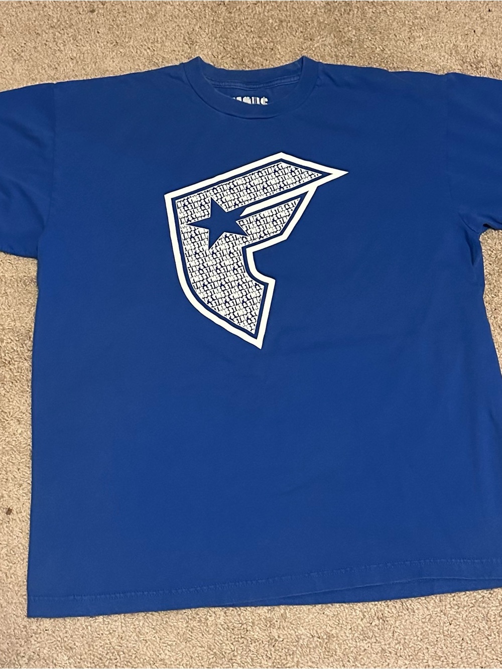 Famous Stars & Straps Blue Short-Sleeve Tee with White Logo